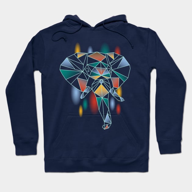 Polygonal Elephant Hoodie by Piercek25